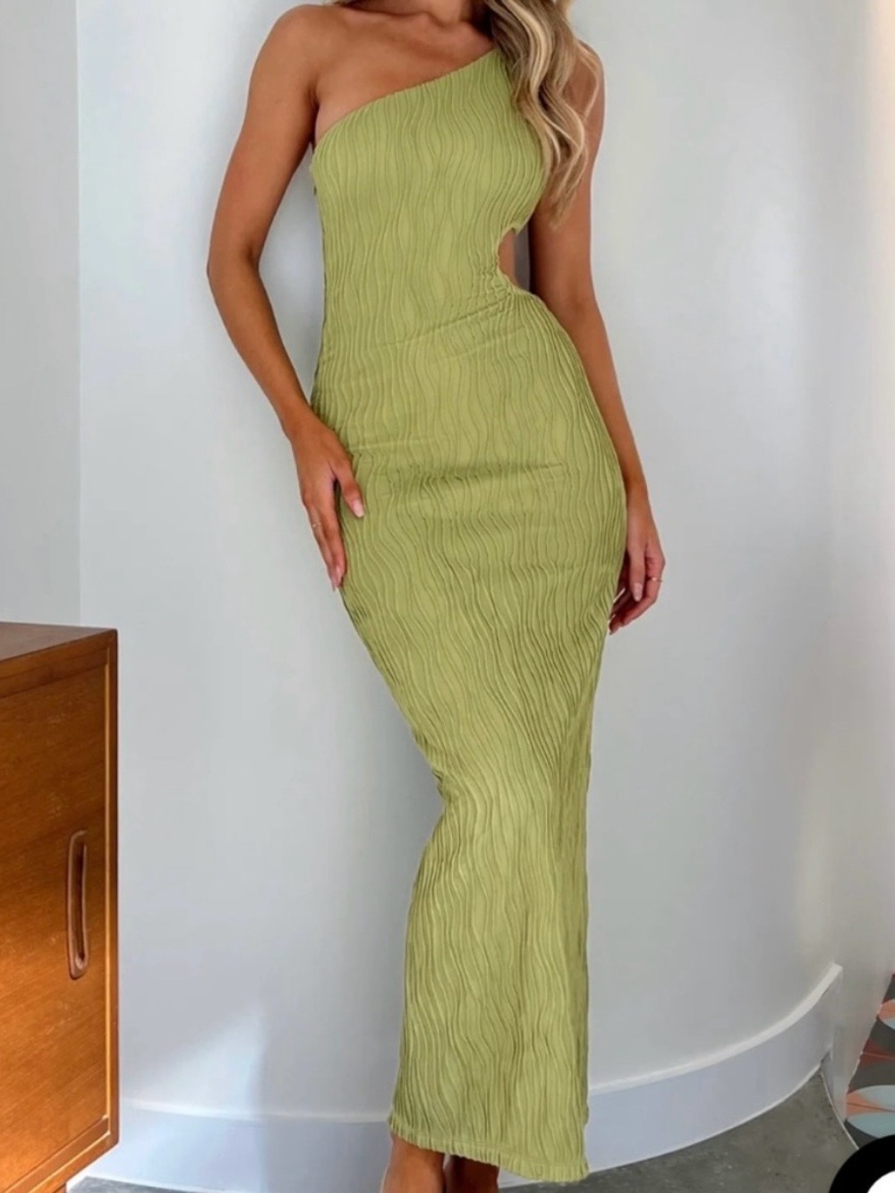 White Fox Boutique - A Gift to Me Maxi Dress Matcha NWT